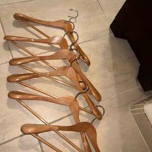 Natural Oak Wood Extra Thick  Heavy Display Coat PANTS Hangers X 6 EUC